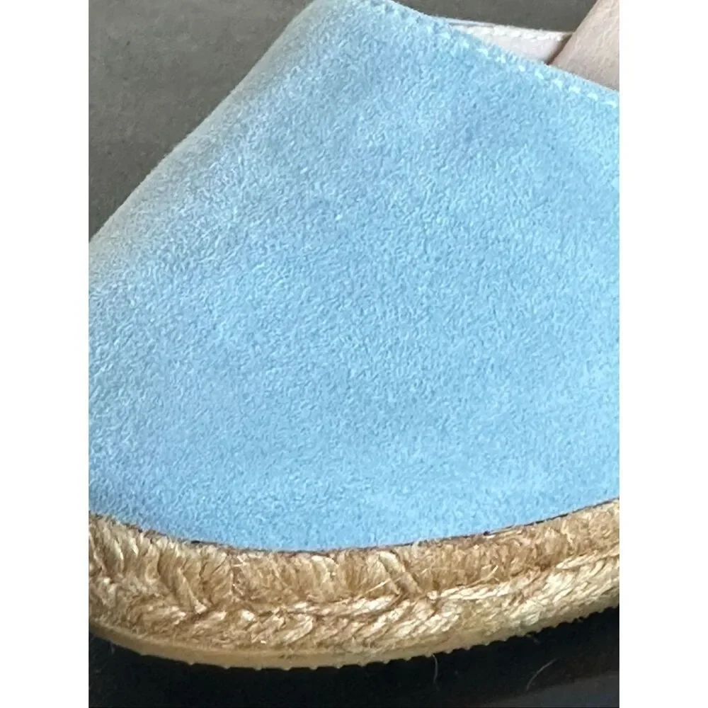 Anthropology Anthro Gaimo Blue Nubuck Jute Wedge Espadrille. Size 9.5 / 41
